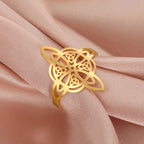 Anillo Nudo de Bruja Protección Anillo Mujer Wiccan oro
