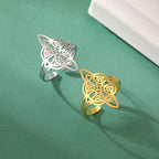 Anillo Nudo de Bruja Protección Anillo Mujer Wiccan oro