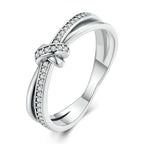 Knot and rhinestone ring