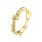 Knot and rhinestone ring