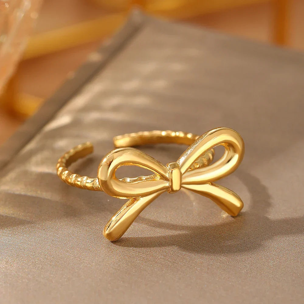 Bague noeud papillon pour femme or