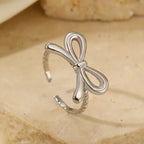 Bague noeud papillon pour femme argent