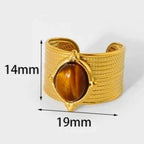 Anillo Ojo de Tigre para Mujer Oro