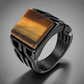 Men's Tiger Eye Ring Square Stone