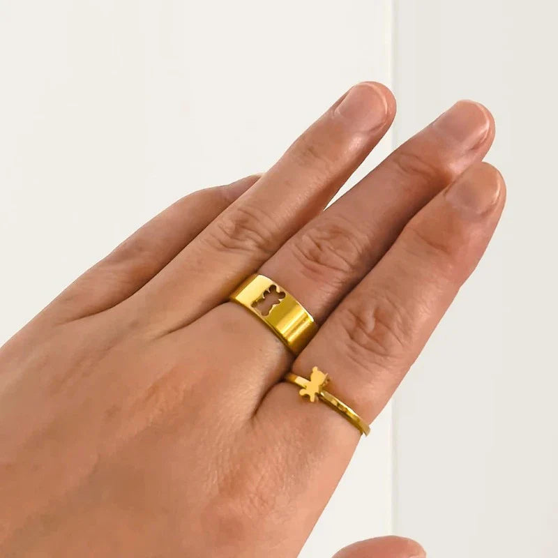 2-Piece Bear Ring Gold