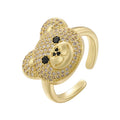 Bague Ours Pierre Or Et Blanc