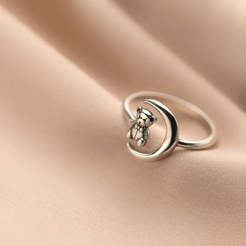 Silver Teddy Bear Ring
