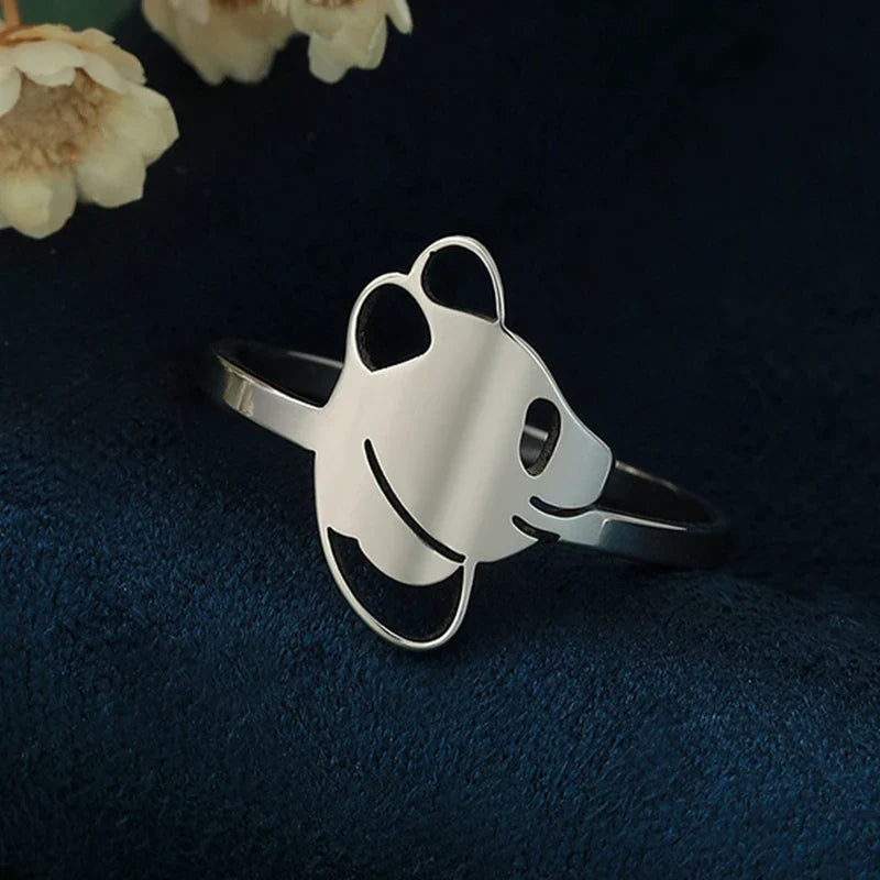 Fine Silver Panda Ring