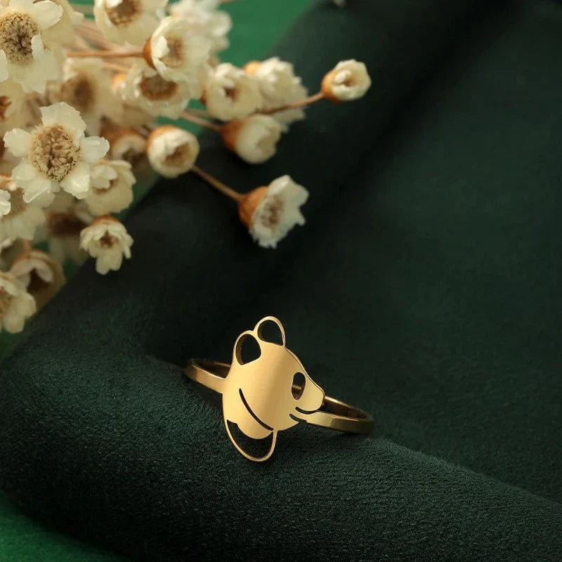 Fine Gold Panda Ring