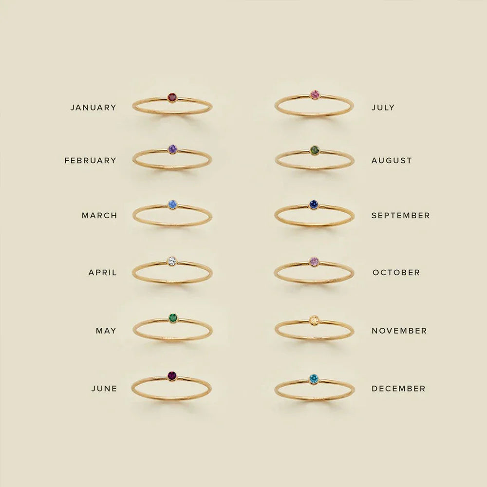 Anillo Piedra de Nacimiento Plata y Oro