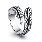 Silver Plated Feather Ring for Women