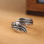 Silver Plated Feather Ring for Women