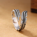 Silver Plated Feather Ring for Women