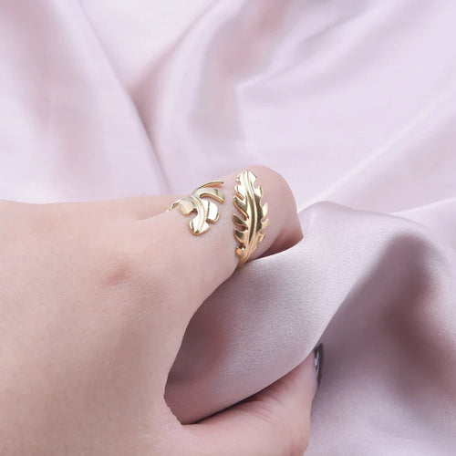 Bague Plume pour Femme or