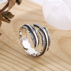 Ethnic Style Feather Ring for Women