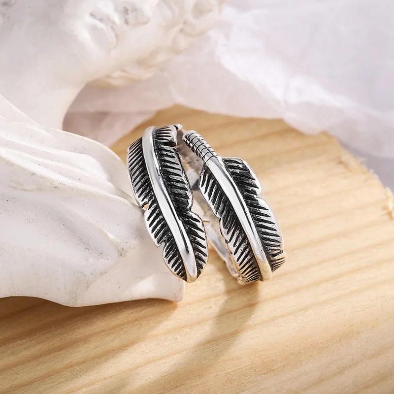 Ethnic Style Feather Ring for Women