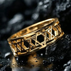 Bague pour femme avec étoiles de David symbolique juive or