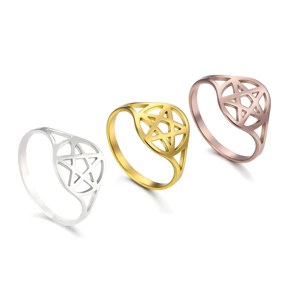 Open women’s ring with the Star of David, a Jewish symbol 