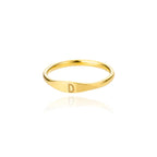 Women's initial letter ring