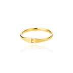 Women's initial letter ring