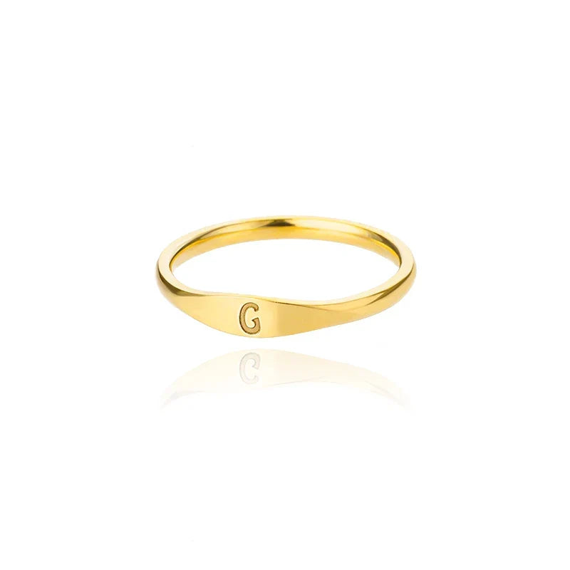 Women's initial letter ring