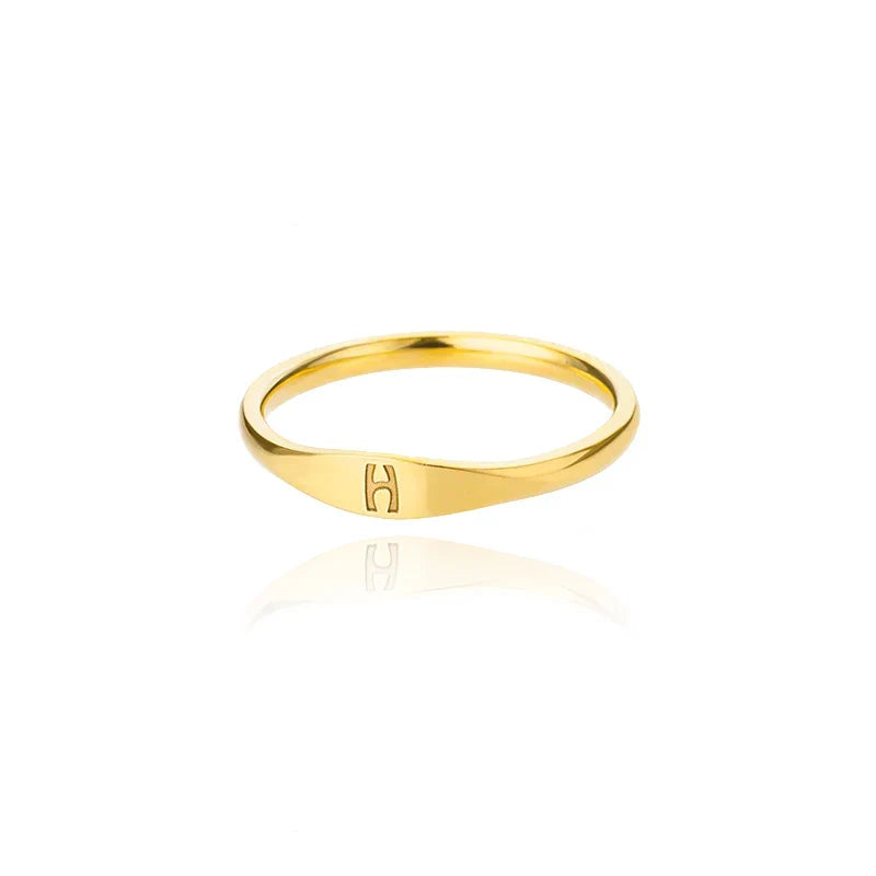 Bague femme initiale h