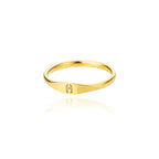 Women's initial letter ring