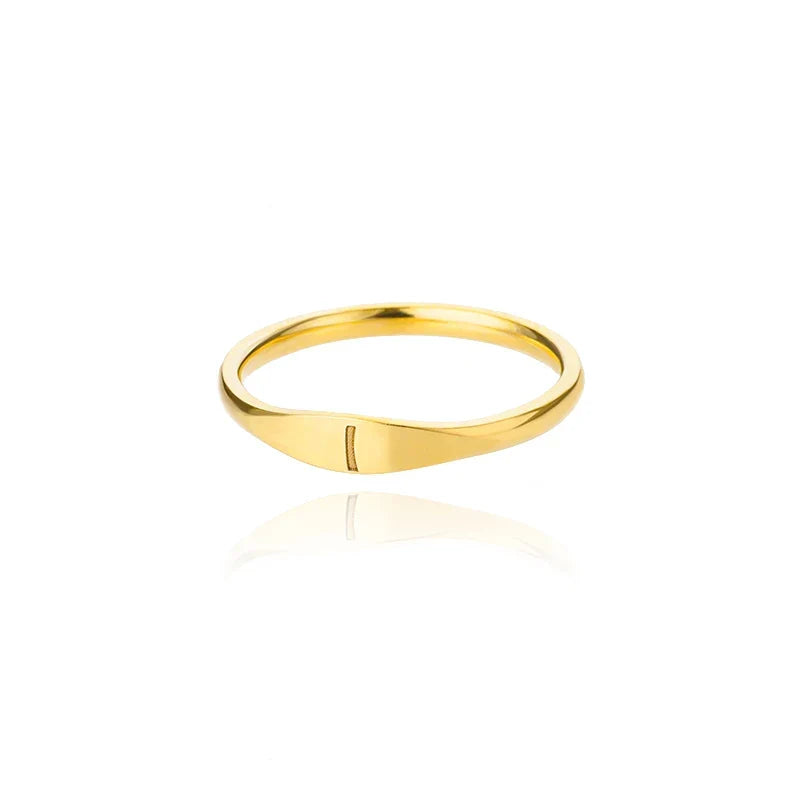 Women's initial letter ring