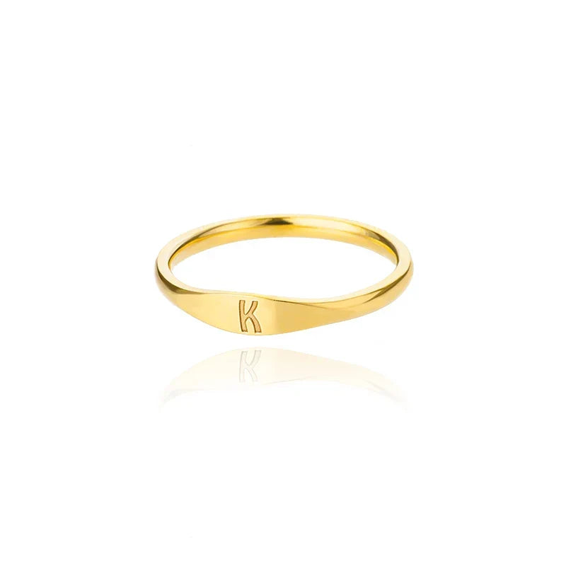 Women's initial letter ring