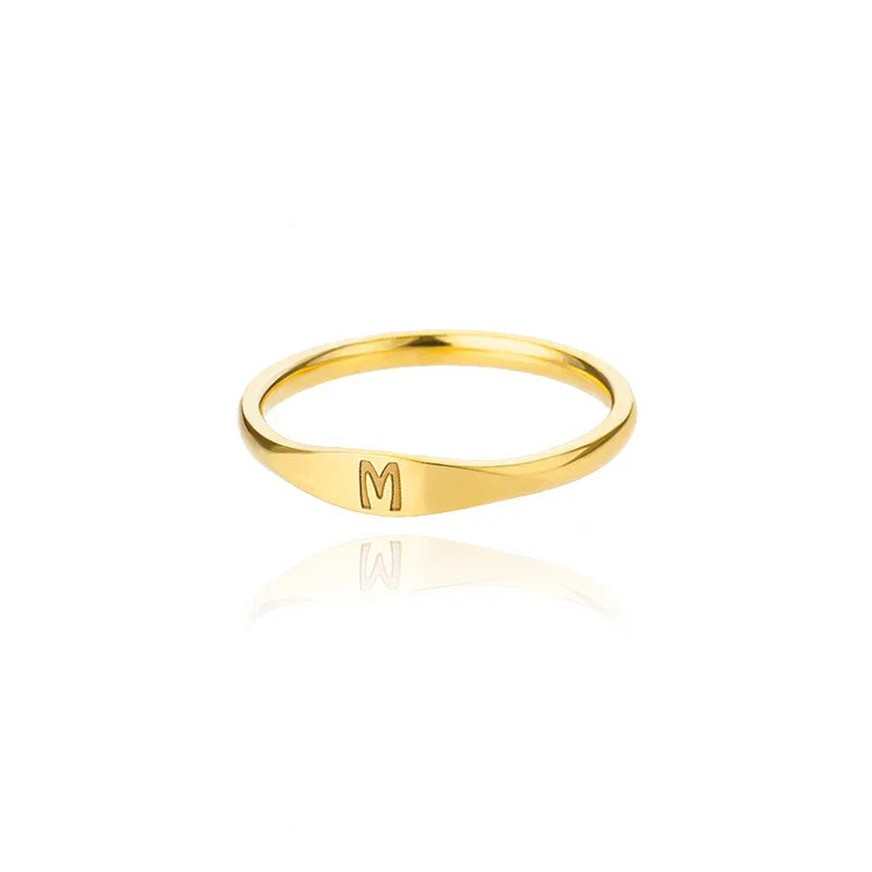 Women's initial letter ring