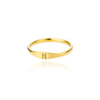 Women's initial letter ring