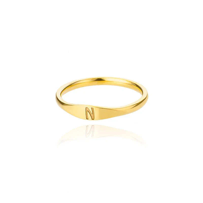 Women's initial letter ring