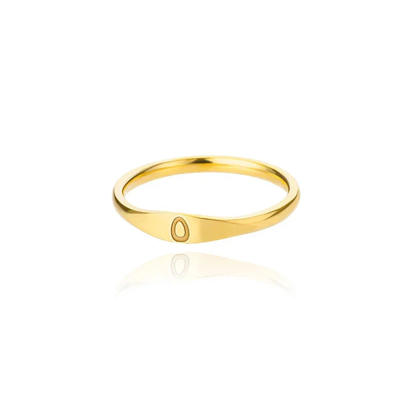 Women's initial letter ring