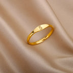 Women's initial letter ring