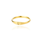 Women's initial letter ring