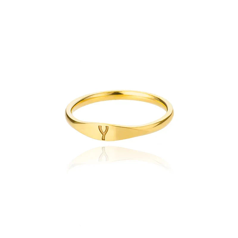 Women's initial letter ring