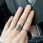 Anillo de Protección Nudo de Bruja Anillo Hombre Mujer Wiccano plateado