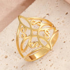 Anillo de Protección Nudo de Bruja Anillo Hombre Mujer Wiccano oro