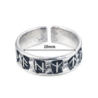 Adjustable Men's Ring Viking Runes 123