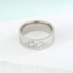 Retro Mountains Lion and Sun Silver Ring