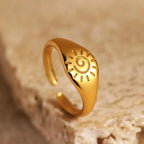 Retro Sun Stars Gold Ring