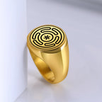 Bague Roue d'Hécate Strophalos Sorcellerie Wiccan or