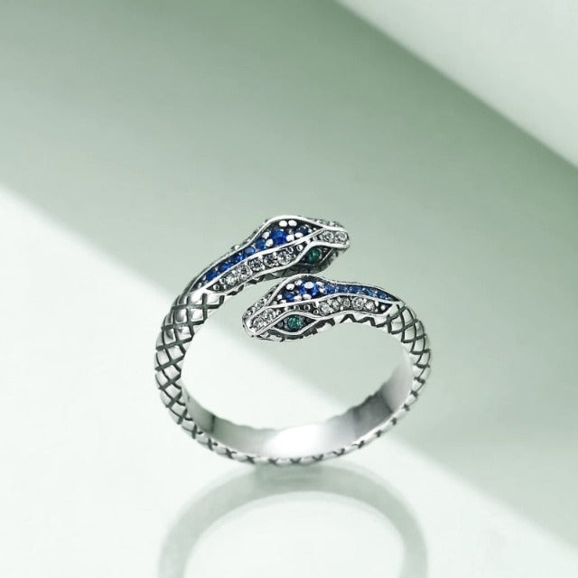 Anillo Serpiente Plateado para Mujer