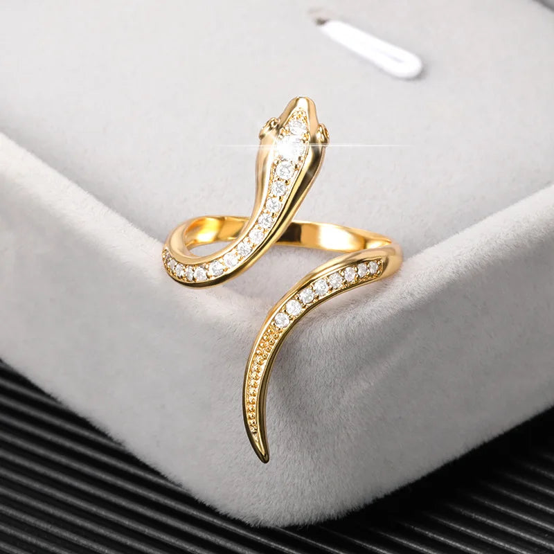Anillo Serpiente Estilizado Mujer oro