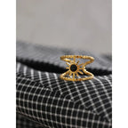 Anillo Sol con Piedra Negra