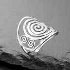 Wide spiral ring for women