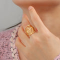 Wide spiral ring for women
