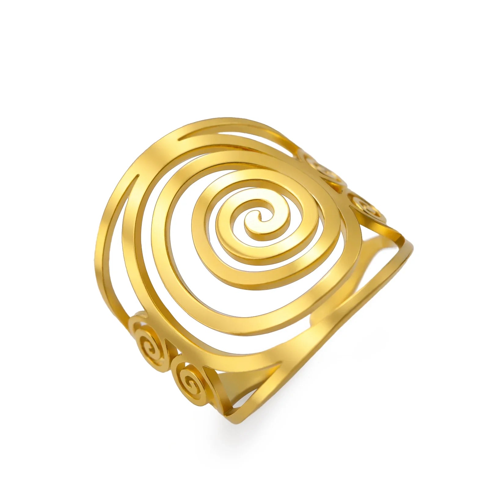 Bague spirale large pour femme or