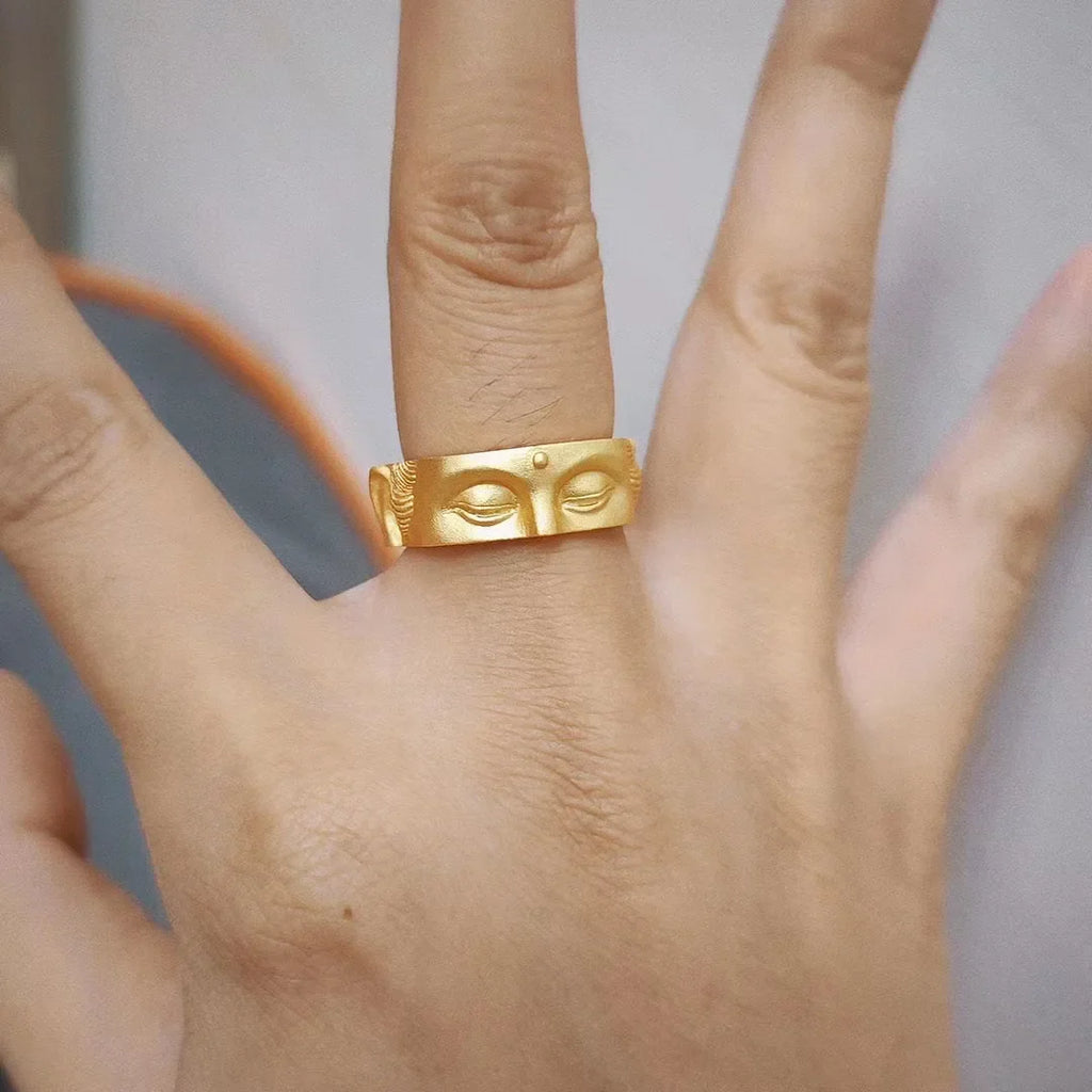 Bague Tête de Bouddha or