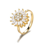 Sunflower Anti-Stress Gold Ring